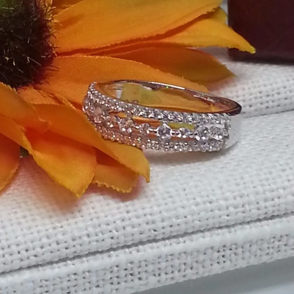 New 14k Solid White Gold 0.75 Ct. Wedding Band Ring